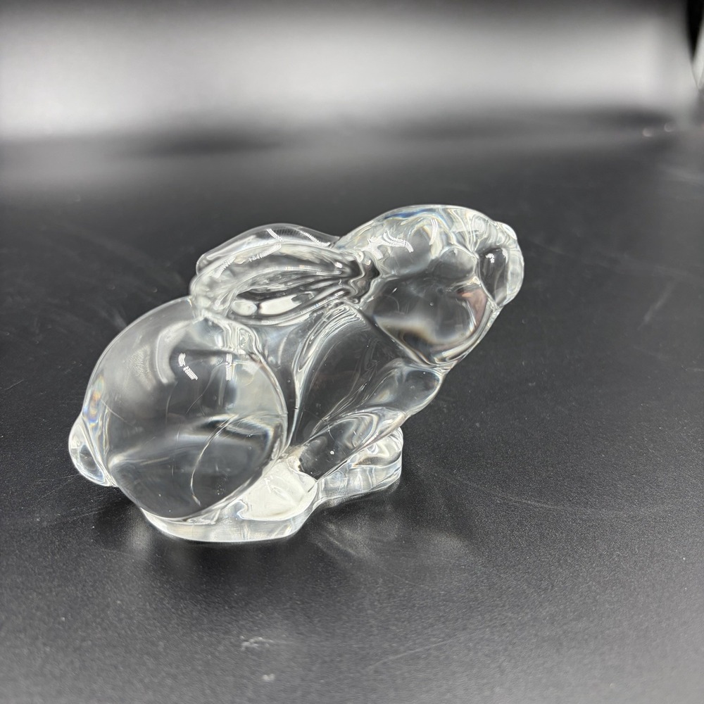 Vintage 24% Pbo Crystal‎ Rabbit Bunny Figurine Handcrafted MCM Decor Paperweight